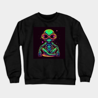 Trippy Hippie alien dude Crewneck Sweatshirt